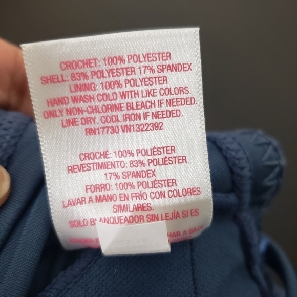 Xhilaration Indigo Halter Lace Up Crotchet Top - Picture 4 of 5